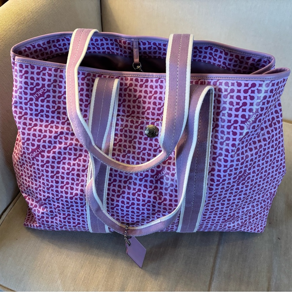 Purple Patterned Tote Bag